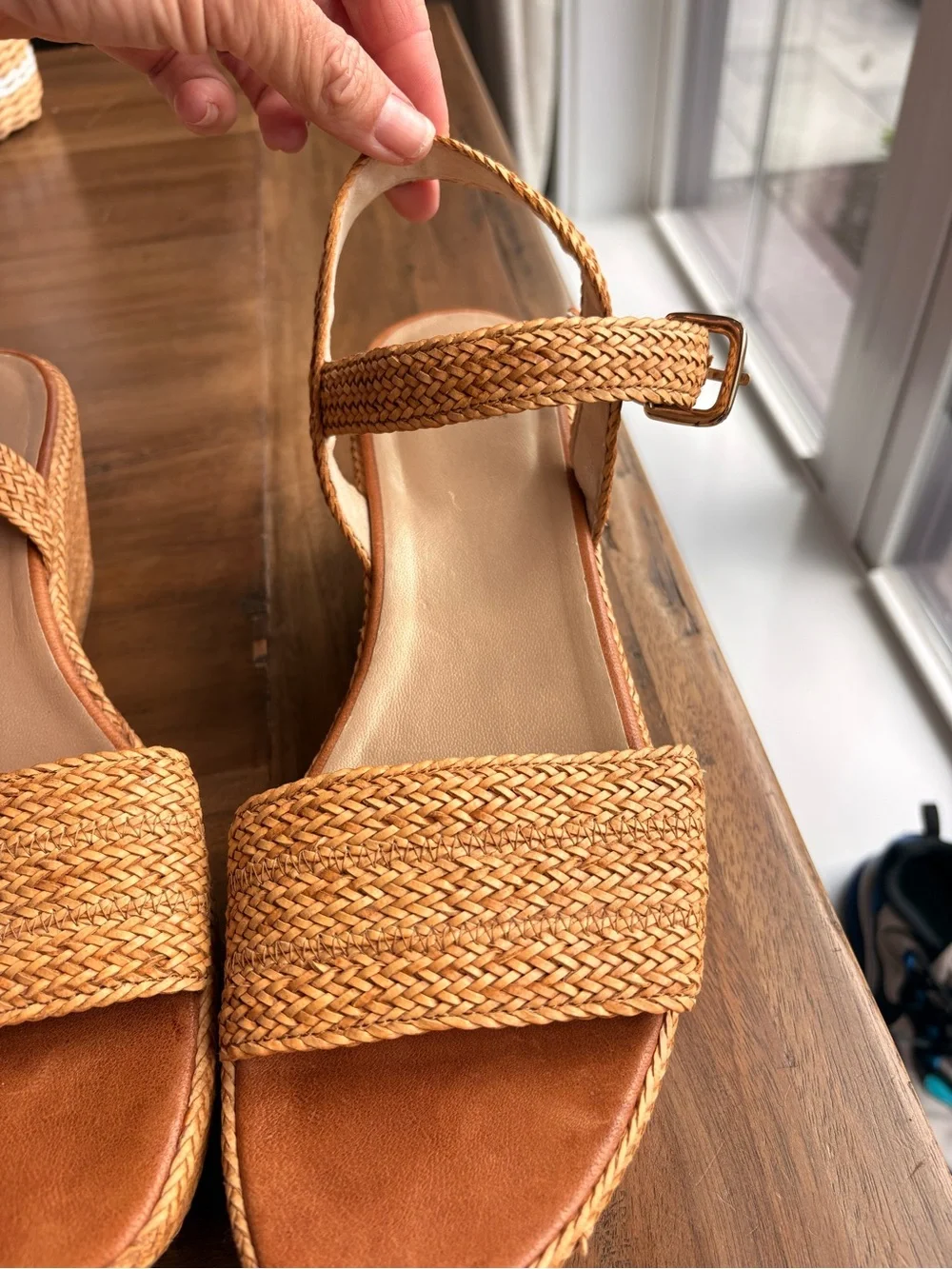 Stuart Weitzman Barbados Braided Wedge Sandal - Tan - Picture 7 of 12
